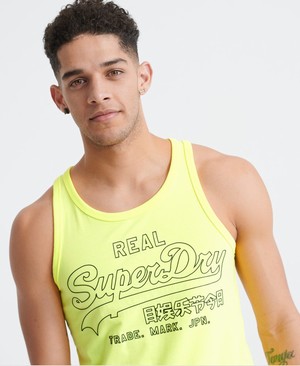 Superdry Vintage Logo Outline Pop Férfi Mellény Sárga | JIAXH4532